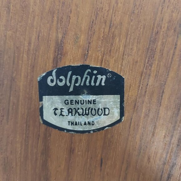 Dolphin Teak Individual Wood Bowl Mid Century Modern Naturalist. - Picture 4 of 8